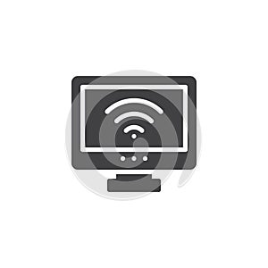 Smart tv with wi-fi vector icon