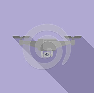 Smart video drone icon flat vector. Control air device