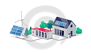 Smart virtual battery energy storage with house and renewable solar wind power