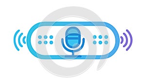 Smart Voice Assistant Microphone Interface Icon, vector design Generative AI