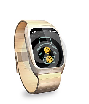 Smart watch with app for car door lock and unlock