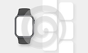 Smart Watch with Blank Screen. Mockup for Showcasing Mobile Apps Interfaces