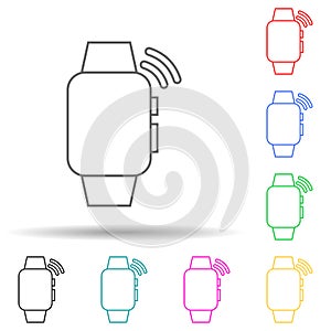 smart watch call multi color style icon. Simple thin line, outline vector of web icons for ui and ux, website or mobile