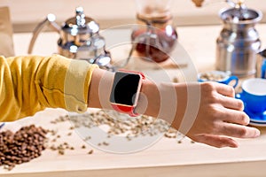 Smart watch with coffee stuff