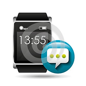 Smart watch concept bubble chat social media