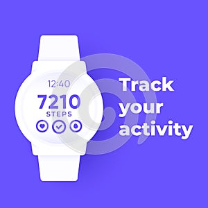 Smart watch with fitness app, activity tracker