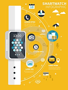 Smart watch flat design