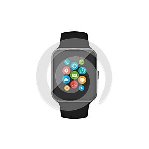 Smart watch flat design vector illustration
