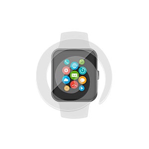 Smart watch flat design vector illustration