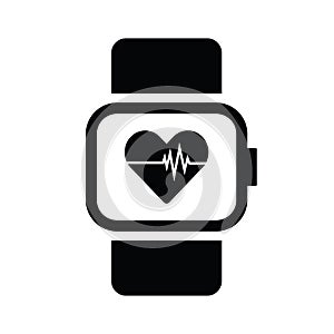 Smart watch with heart rate icon, the watch for exercising of people