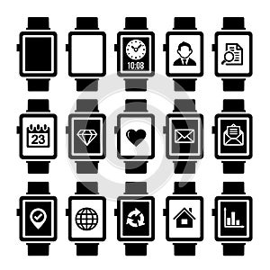 Smart Watch Icon Set.
