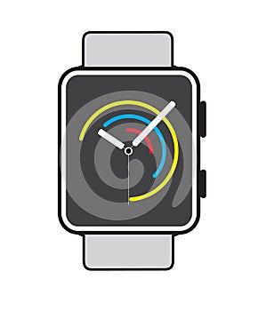 Smart watch isolated with icons