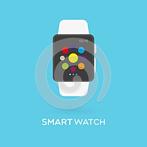 Smart watch isolated. Vector illustration, flat design