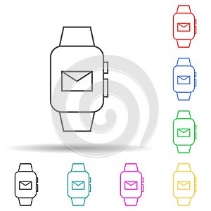 smart watch message multi color style icon. Simple thin line, outline vector of web icons for ui and ux, website or mobile