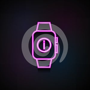smart watch notification icon. Element of Minimalistic icons for mobile concept and web apps. Neon smart watch notification icon