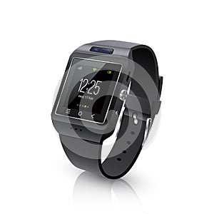 Smart Watch Realistic Image Black