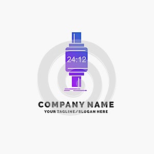 smart watch, smartwatch, watch, apple, android Purple Business Logo Template. Place for Tagline