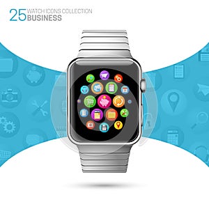 Smart watch with stainless wristband