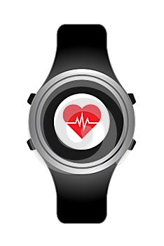 Smart watch wearable technology heart cardiology.Heart rate.