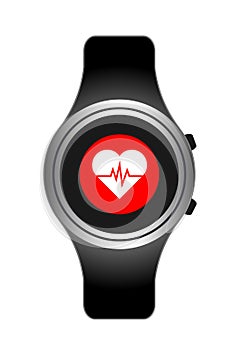 Smart watch wearable technology heart cardiology.Heart rate.