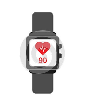 Smart watch wearable technology heart cardiology.Heart rate.