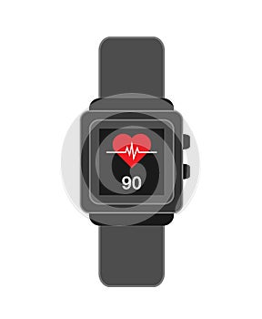 Smart watch wearable technology heart cardiology.Heart rate.