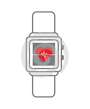 Smart watch wearable technology heart cardiology.Heart rate.