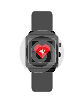 Smart watch wearable technology heart cardiology.Heart rate.