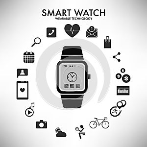 Smart watch wearable technology infographics vector illustration