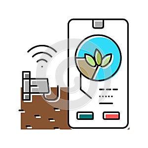 smart watering system color icon vector illustration