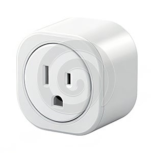 Smart WiFi plug socket on white background