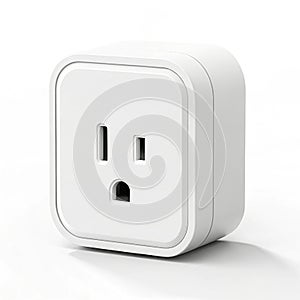 Smart WiFi plug socket on white background