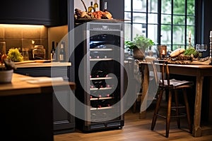 smart wine fridge with adjustable temperature settings