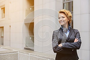 Smart woman achieving success in business