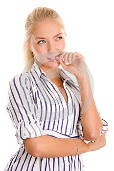 Smart woman thinking