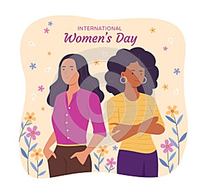 Smart Women for International Women`s Day Concept Illustration