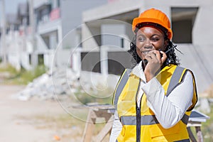 Smart women worker, Professional construction engineer builder foreman contractor work control operate construction site in