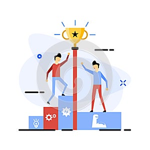 Smart work vs hard work flat design illustration free for commercial use