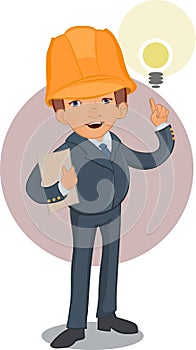 Smart worker cartoon character