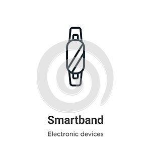 Smartband outline vector icon. Thin line black smartband icon, flat vector simple element illustration from editable electronic