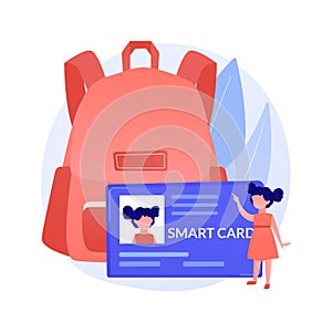 Smartcards for schools abstract concept vector illustration.