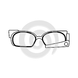 Smartglasses wearable technology in black and white