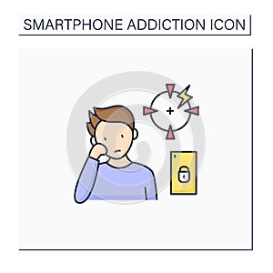 Smartphone addiction color icon