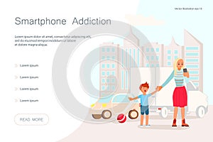 Smartphone addiction concept