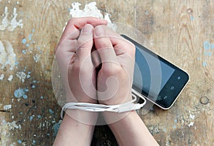 Smartphone addiction concept