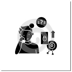 Smartphone addiction glyph icon