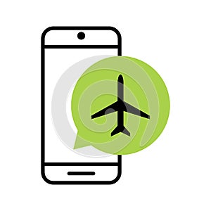 smartphone airplane mode flat icon