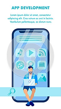 Smartphone App Development Banner Vector Template