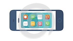 Smartphone App Grid Icon Flat Design Mobile Interface, vector design Generative AI