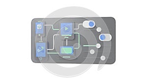 Smartphone app interface elements isolated on transparent background